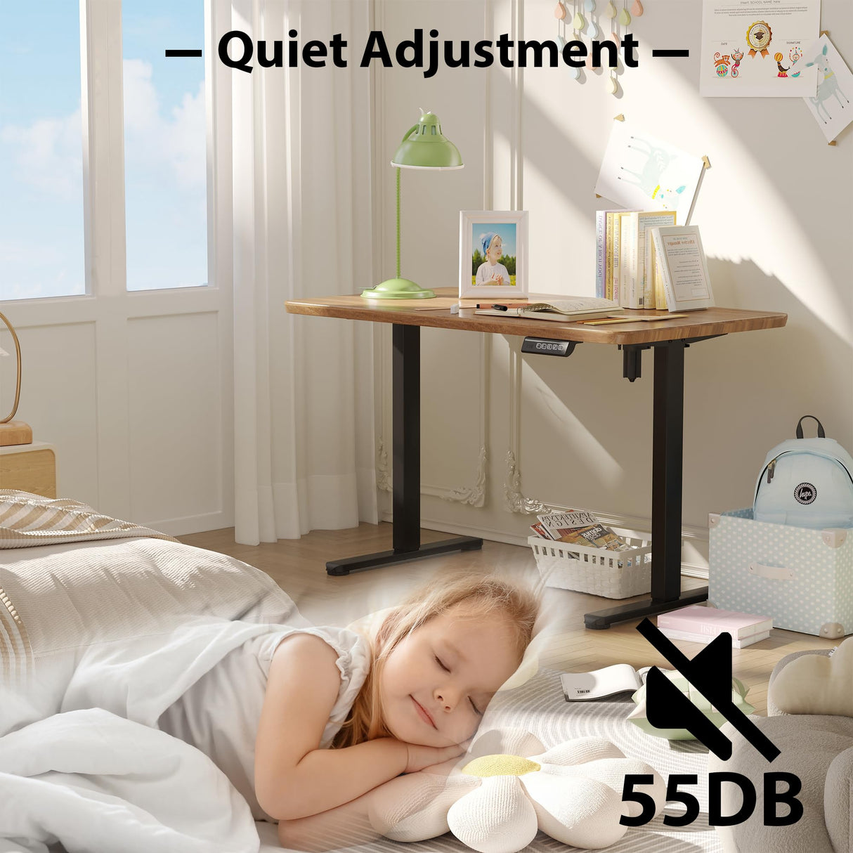 BONTEC Electric Standing Desk Frame, Height Adjustable Ergonomic Stand Up Desk Base with 3-Level Memory Quiet Motor, Table Legs Support for 154lbs, Black BONTEC