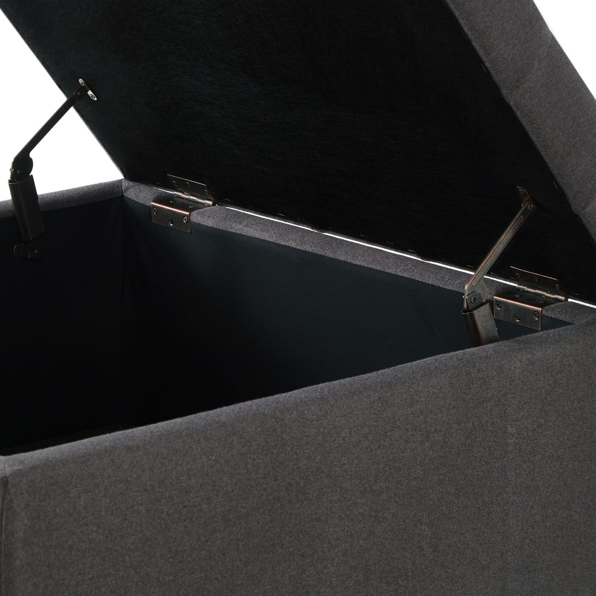 Acosure Large Square Storage Ottoman with Wooden Legs,Upholstered Button Tufted Coffee Table with Nail Trims,Easy to Install,for Living Space,Dark Gray Acosure