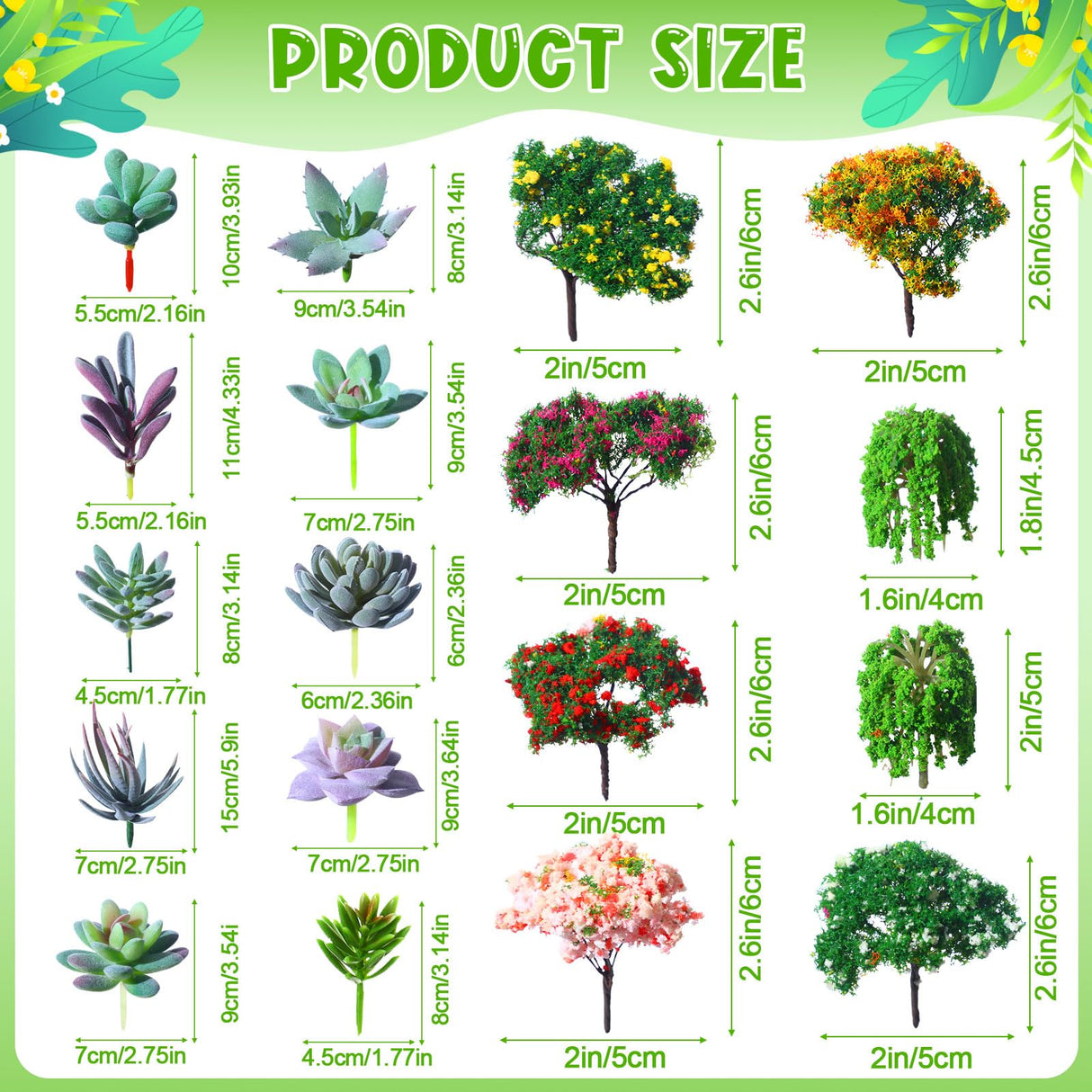 WinnerWhy 116 Pcs Fairy House Accessories Kit Miniature Garden Accessories Terrarium Decoration Mini Diorama Figurines Miniature Landscape Trees Simulated Succulents for DIY Garden Doll House Craft WinnerWhy
