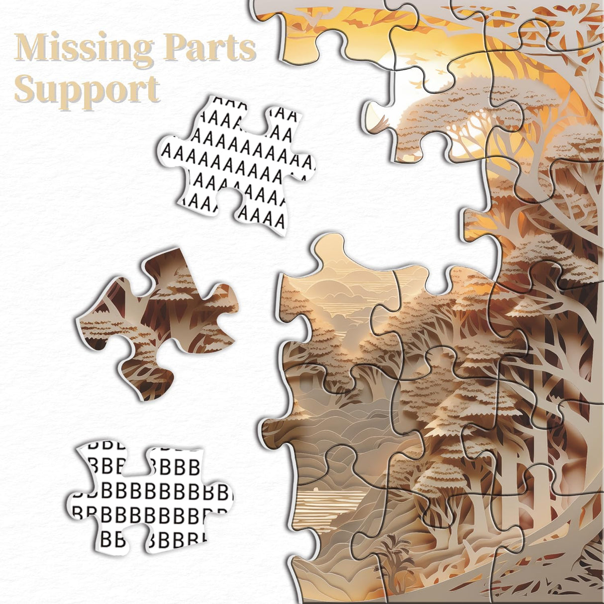 Forest Sunset Puzzles for Adults 1000 Pieces, Difficult Challenge Tree of Life Jigsaw Puzzles, Autostereoscopy River Scene Paper Art Puzzles as Wall Decor PPuzzling