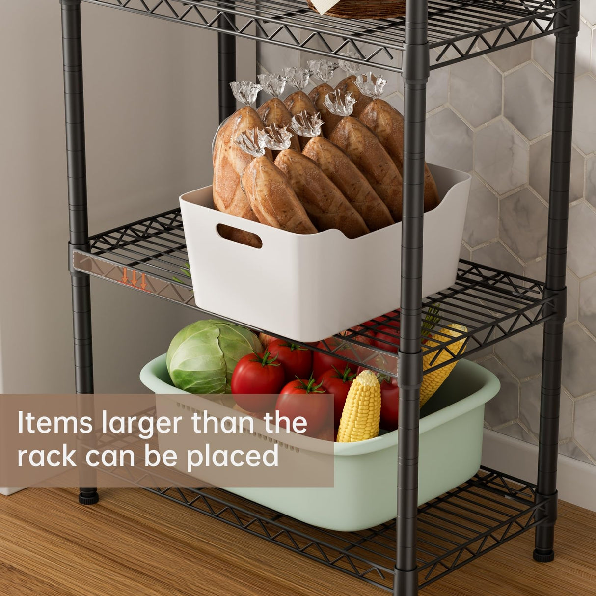 SINGAYE 6 Garage Heavy Duty Shelving Unit Kitchen Pantry Close Home Organizers and Storage Bathroom Shelf Laundry Room Organization Industrial Book Metal Wire Adjustable Shelves SINGAYE