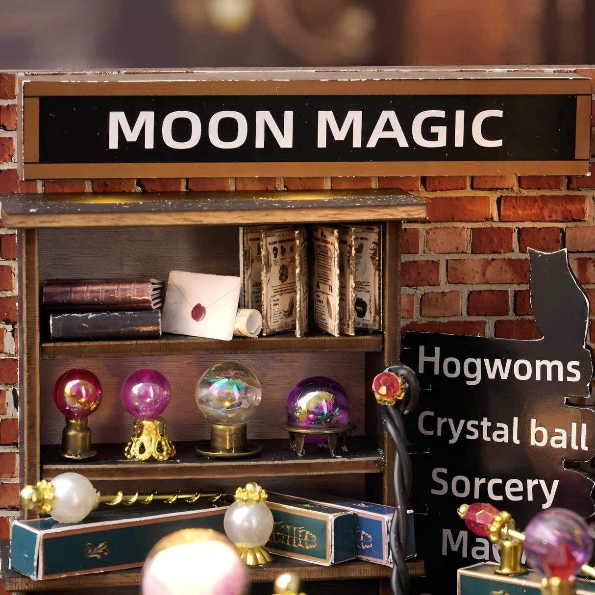 OZJAY DIY Miniature House Kit with Dust Proof Cover, 1:24 Scale Creative Room Mini DIY Wooden Dollhouse Miniature Kit for Adults Teen(Moon Magic) OZJAY