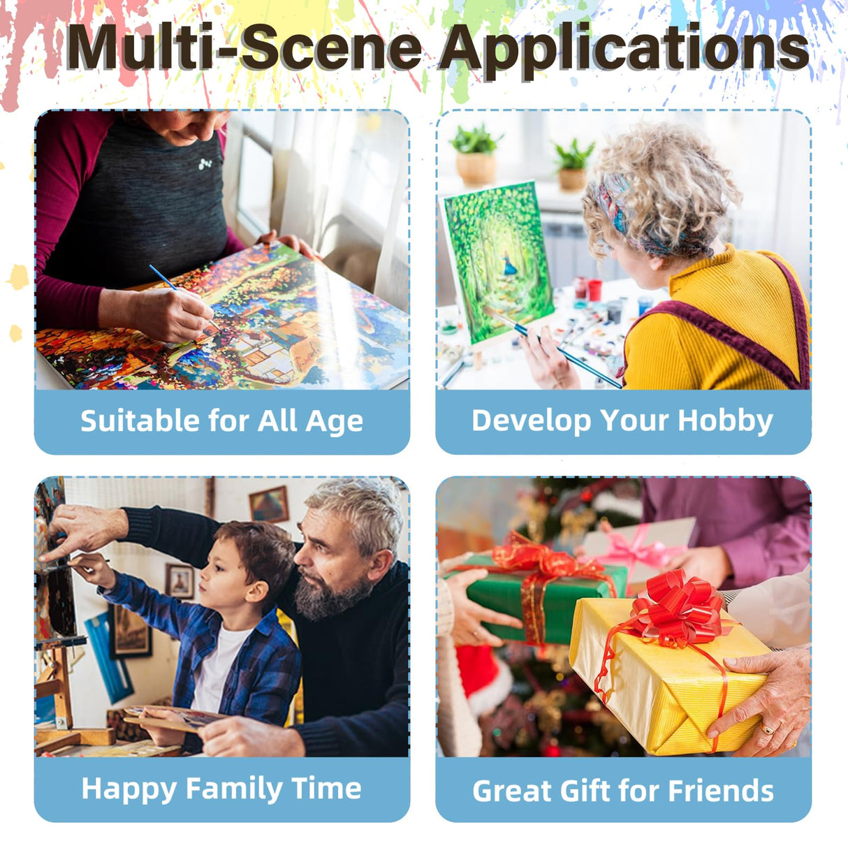 Landscape Paint by Numbers Kit for Adults, Landscape Paint by Number for Adults Beginners, DIY Crafts Painting by Number for Gift Home Wall Decor 16x20 inch hkejoi