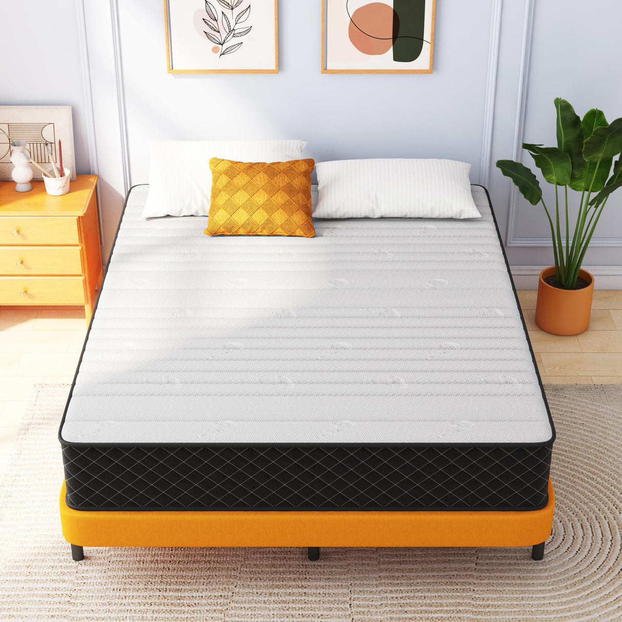 Swbvs Double Mattress, 10 Inch Hybrid Memory Foam Full Size Mattress, Full Bed Mattres in a Box Pressure Relief & Firm Mattresses,Double Size Matress Swbvs