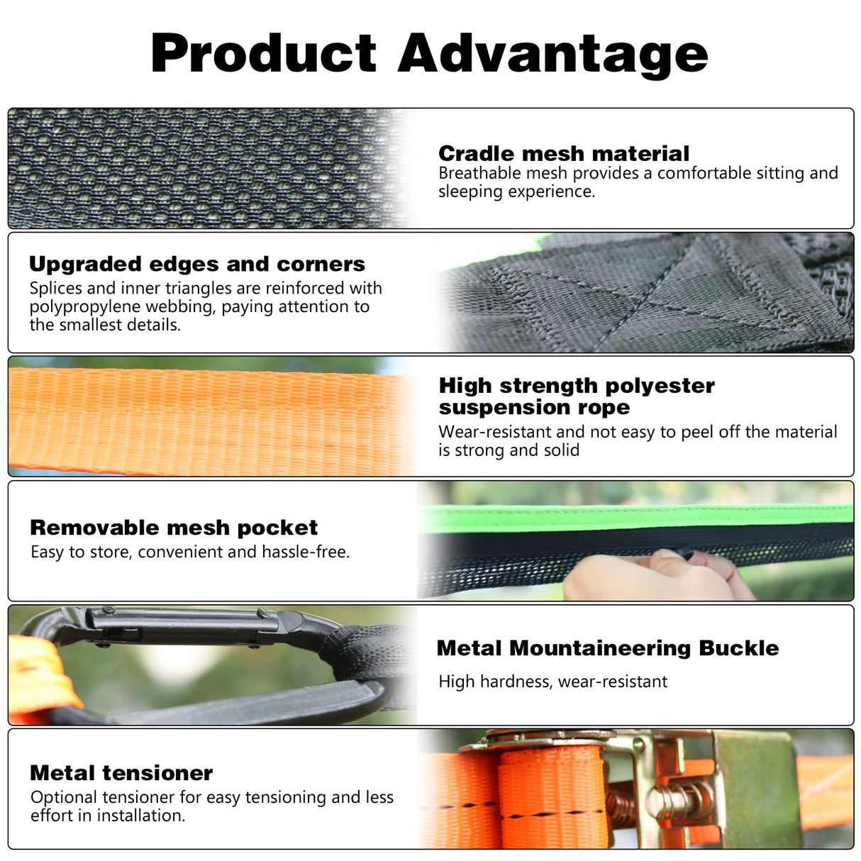 Triangle Hammock,13ft Triangle Camping Hammock, with 3 Ratchet Tie Down Straps and Storage Bag, Max 800 Lbs,Multi Person Portable Hammock for Adults Kids,for Travel Backyard Outdoor Garden Camping WoodArtSupply