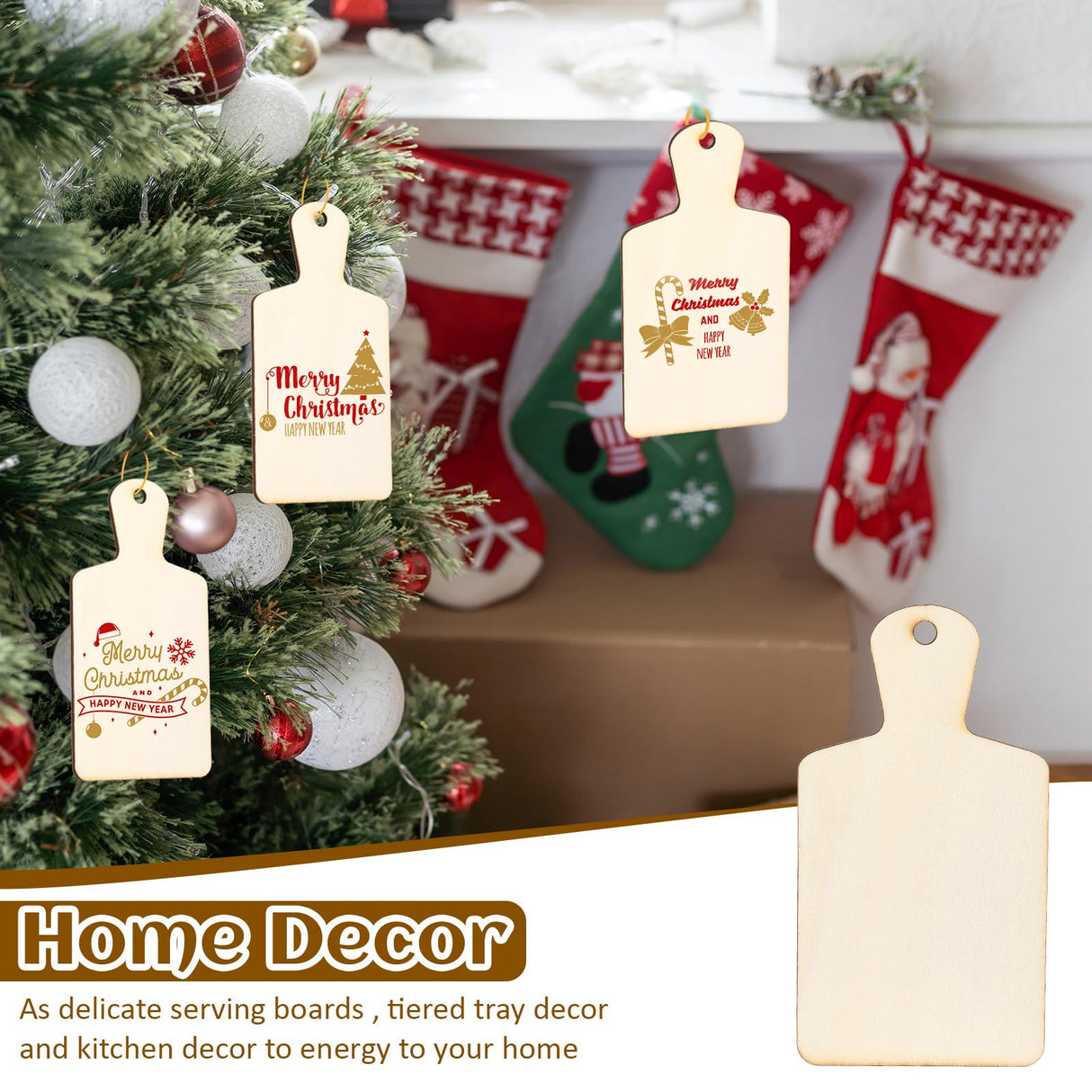 Suzile 36 Pcs Mini Wooden Cutting Board with Handle, Unfinished Small Wooden Chopping Board Paddle Board Craft for DIY Painting Kitchen Cooking Decoration, 5.1x2.8 Inch Suzile