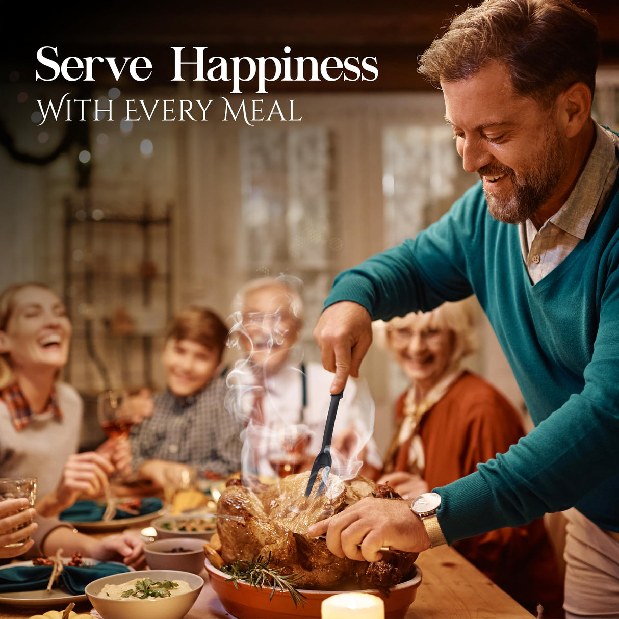 Nylon Fork Made of Heat Resistant Nylon with Plastic Handle with Hole Ideal for use with Non-Stick Pots and Pans (Pack Of 2) - By Ram Pro RamPro