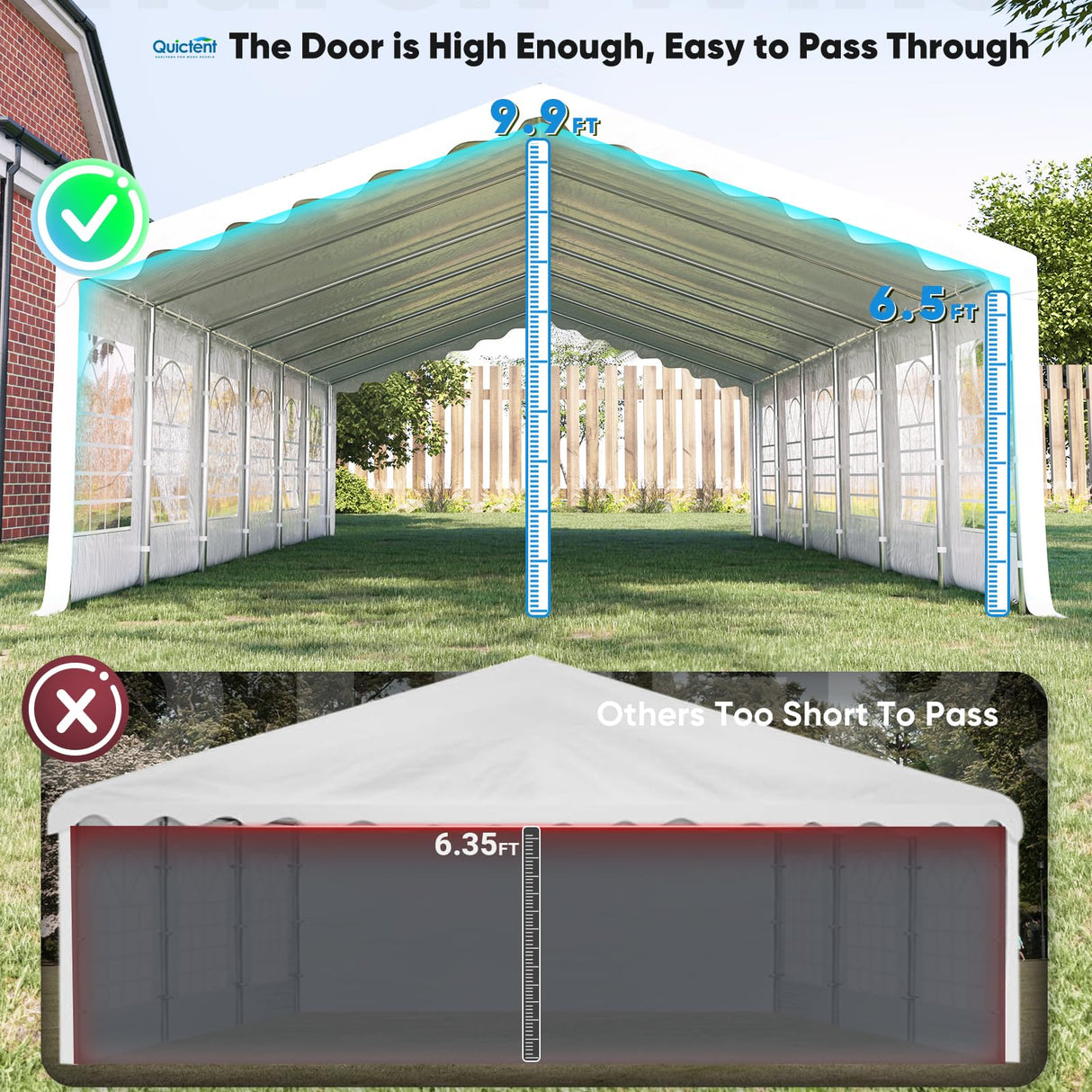 Quictent 20x40 Party Tent Heavy Duty Upgraded Galvanized Outdoor Canopy Tent Carport Wedding Event Shelter Wedding Tents for Parties with Storage Bags Quictent