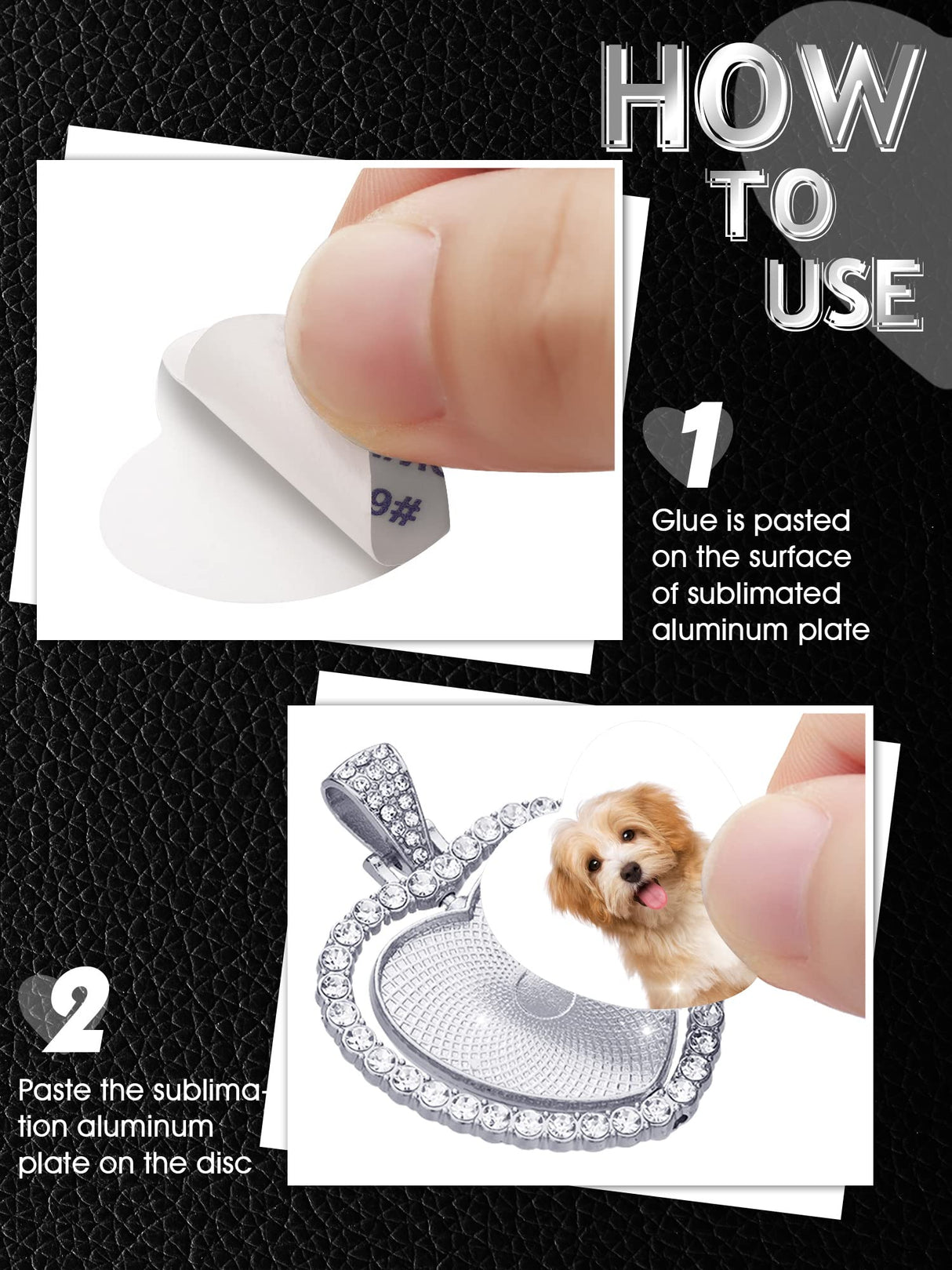 Junkin 24 Pcs Sublimation Rhinestone Trays Pendant Set, Including 6 Heart Shape Double Sided Blank Rhinestone Bezel Trays, 6 Pcs Thick Chains with 12 Sublimation Discs for Making (Silver) Junkin