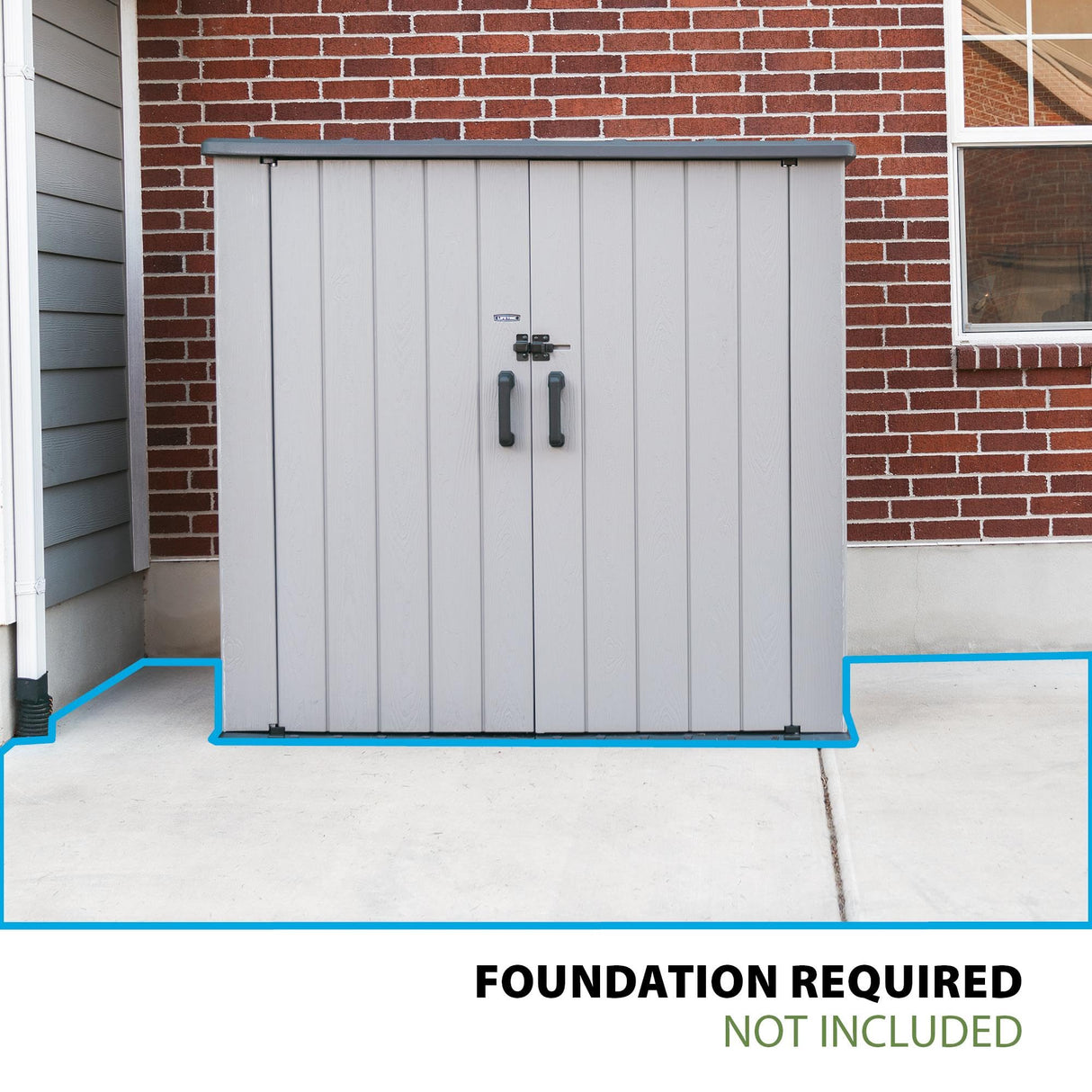 Lifetime Outdoor Utility Storage Shed with Double Wall Steel-Reinforced Construction, 6.3 x 3.6 FT Lifetime