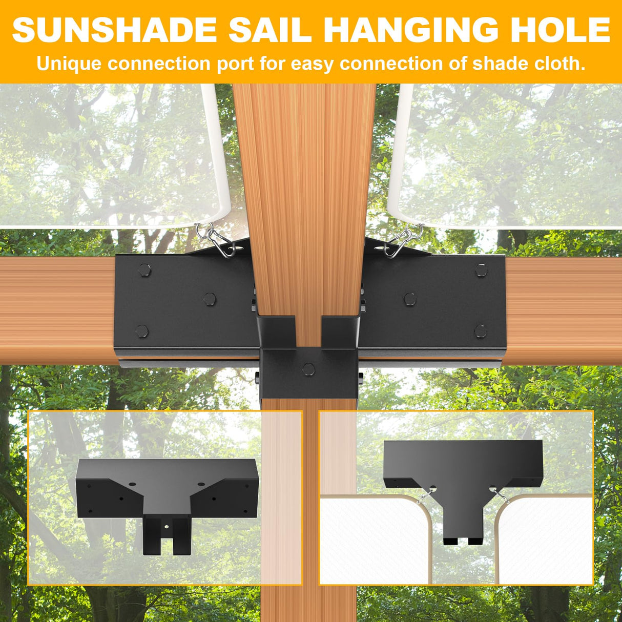 Wilkblck Pergola Brackets Kit 4''x 4'', Gazebo Brackets 2 Set Heavy Duty 4-Way Right Angle Corner Bracket with Pergola Post Base, DIY Pergola Kit Wilkblck