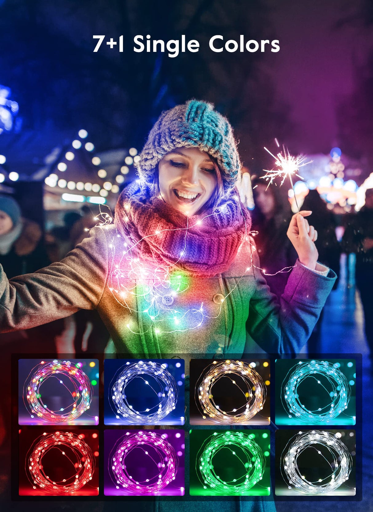 Minetom Fairy Lights Color Changing - 33FT 100 LED String Lights with Remote,11 Modes, USB Fairy Lights Indoor, Twinkle Christmas Fairy Light for Bedroom Indoor Classroom Minetom
