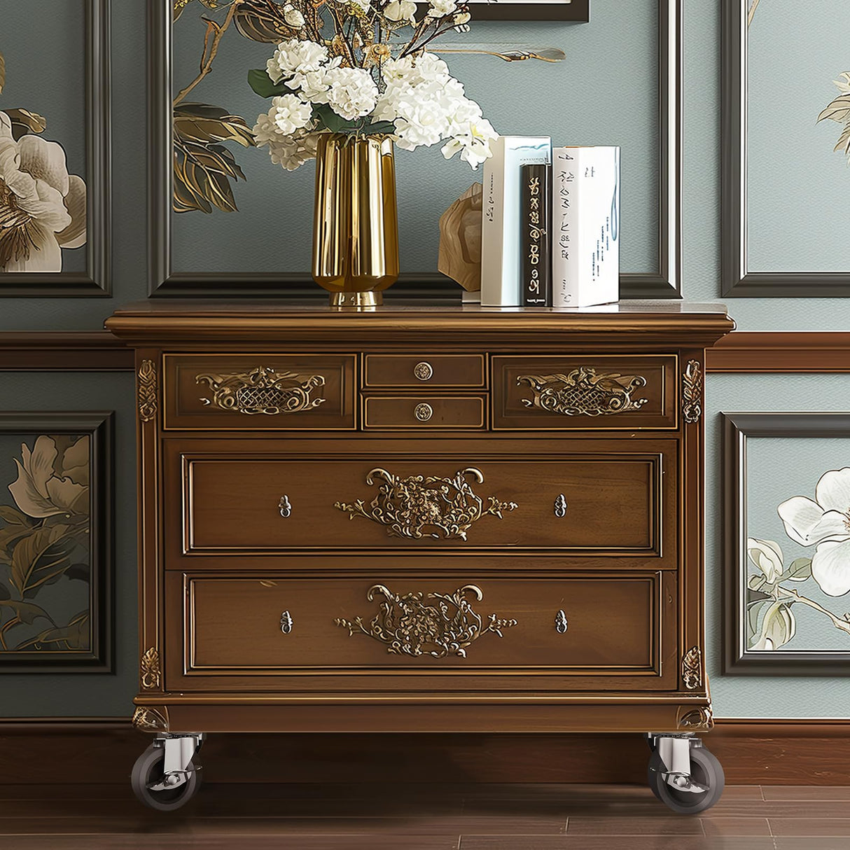 BOSGEOT 3 Inch Caster Wheels, Casters Set of 4, Heavy Duty Casters with Brake, Locking Casters with Rubber Wheels,Plate Swivel Casters Wheels for Furniture Cart and Workbench BOSGEOT