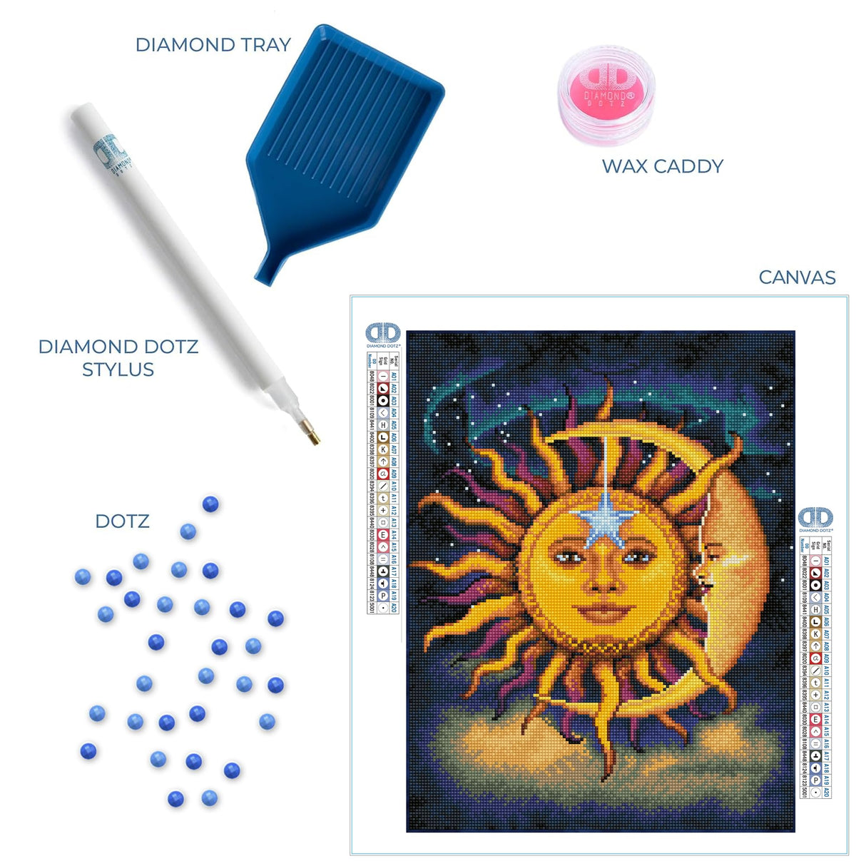 DIAMOND DOTZ Sun & Moon Diamond Painting Kits for Adults - Diamond Art Kits a Relaxing Creative Craft Kit with Dotz Gems 13.8x17.7 DIAMOND DOTZ