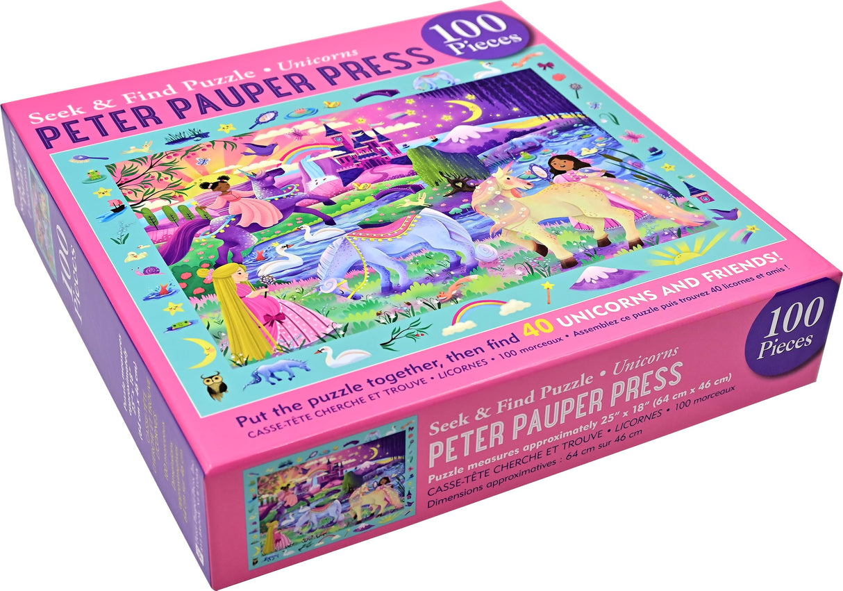 Unicorns Seek & Find 100-Piece Jigsaw Puzzle PETER PAUPER PRESS