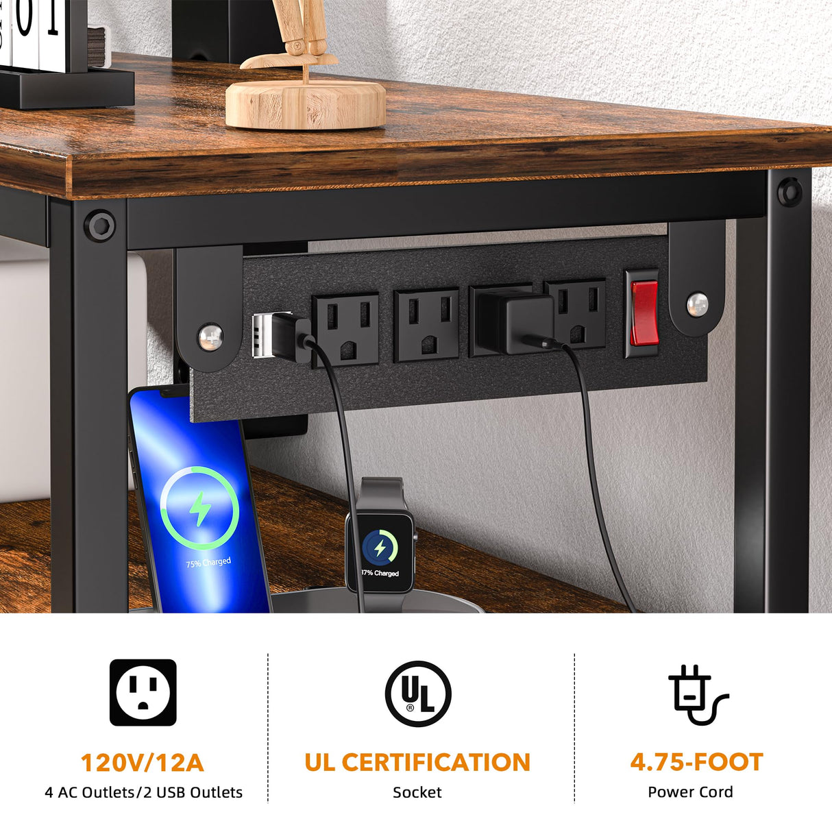 TV Stand with Mount and Power Outlet, Swivel TV Stands Mount with LED Lights for 32/45/55/60/65 inch TVs, Entertainment Center with Storage/Drawers, Media Console TV Stands for Living Room, Bedroom MJOMKN