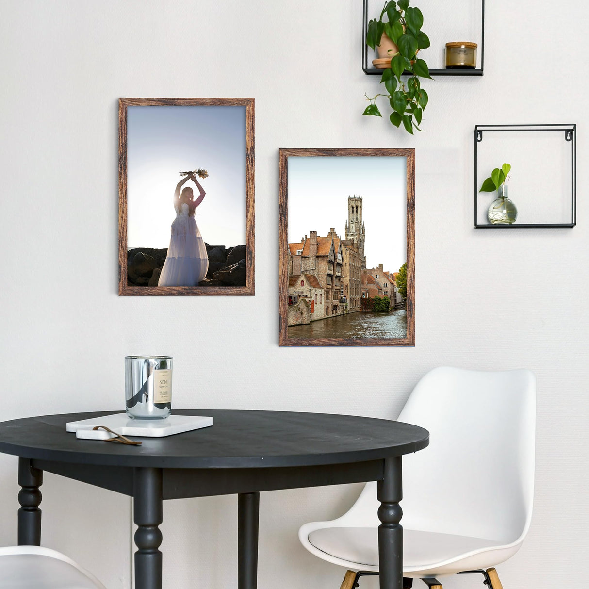 Fisnish 12x16 Picture Frame Brown, Classic Poster Frame for Horizontal or Vertical Wall Mounting, 1 Pack Fisnish