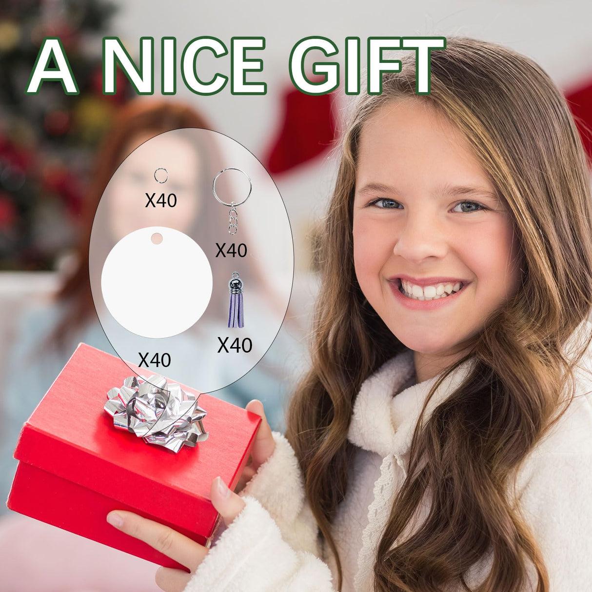 GEKIXUTP 160 Pcs metal Sublimation Keychain Blanks Bulk,Double Sided Sublimation Blanks Keychain Heat Transfer Keychain Blanks with Tassels,Sublimation Ornament Blanks key chain GEKIXUTP