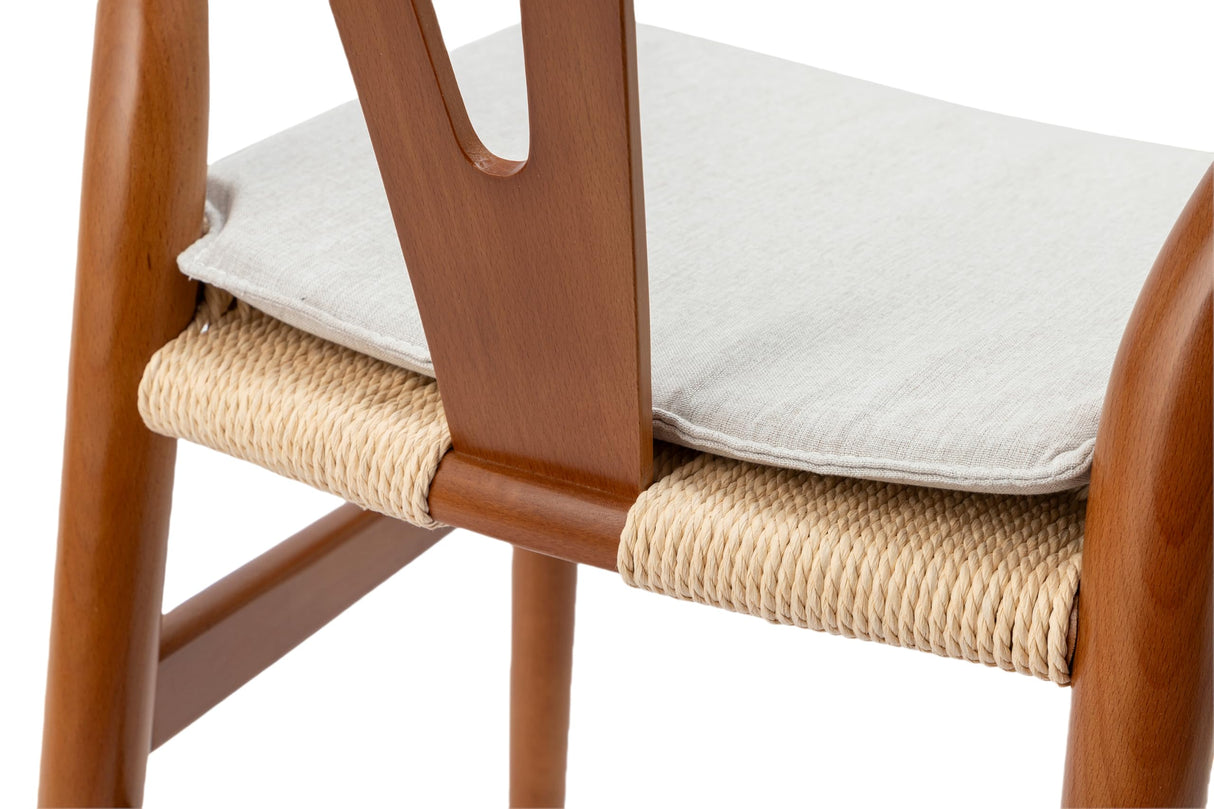 EthanEllen Kitchen and Dining Chairs Set of 2 with Cushion, Wishbone Chairs Set of 2, Wood Wishbone Dining Chair (Walnut) EthanEllen