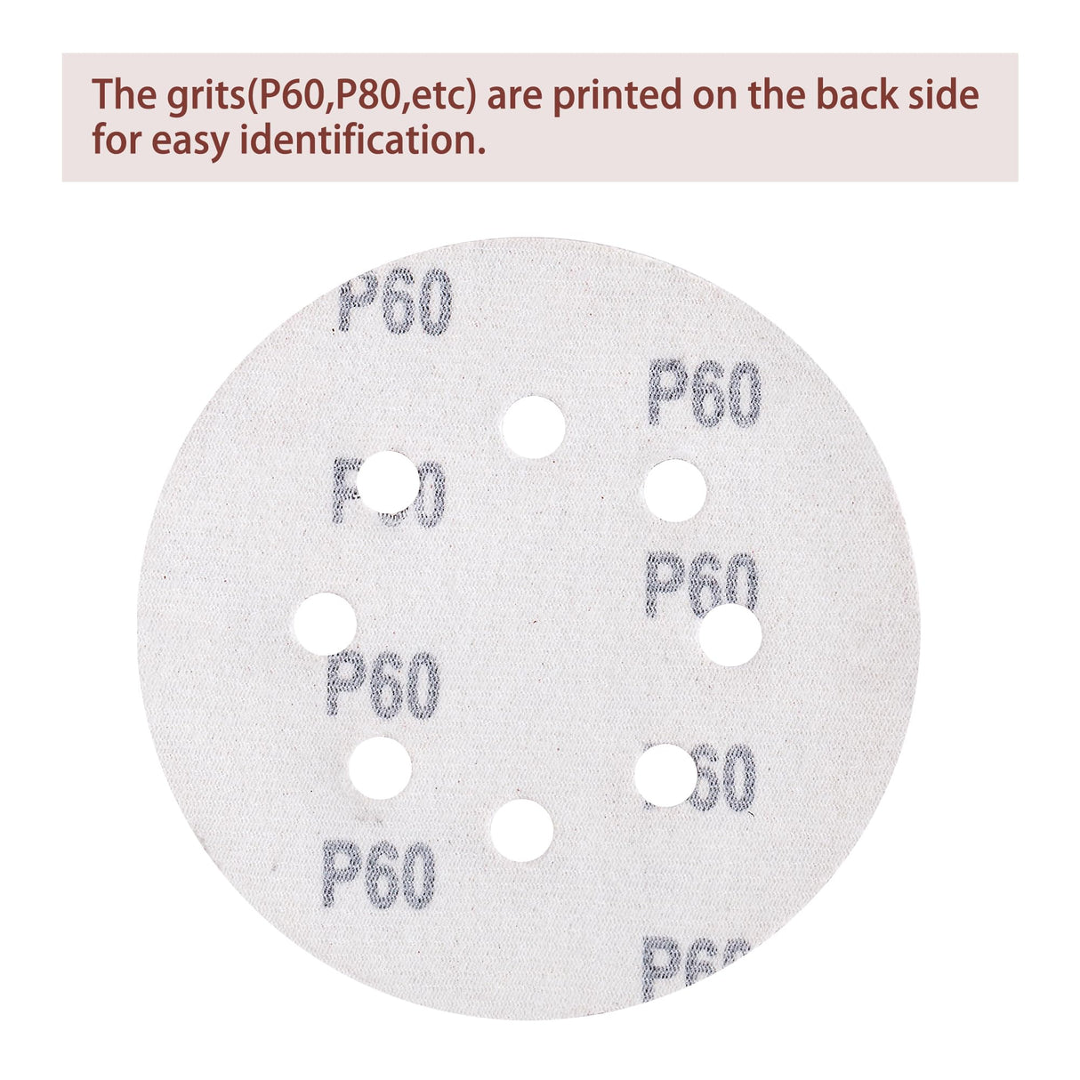 YEHBS 150pcs Sanding Discs Set, 5-Inch 8-Hole Sandpaper, Including 60,80,100,120,150,180,240,320,400,600 Grit for Woodworking or Automotive YEHBS