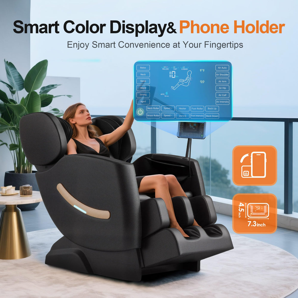 2026 Massage Chair, Zero Gravity Massage Chair Full Body Recliner w/Heat Therapy, 10 Fix Points, Airbag, Auto Mode, Extendable Footrest, LCD, Bluetooth, Gift for Parents & Living Room, Bedroom(Black) GOLD TIME