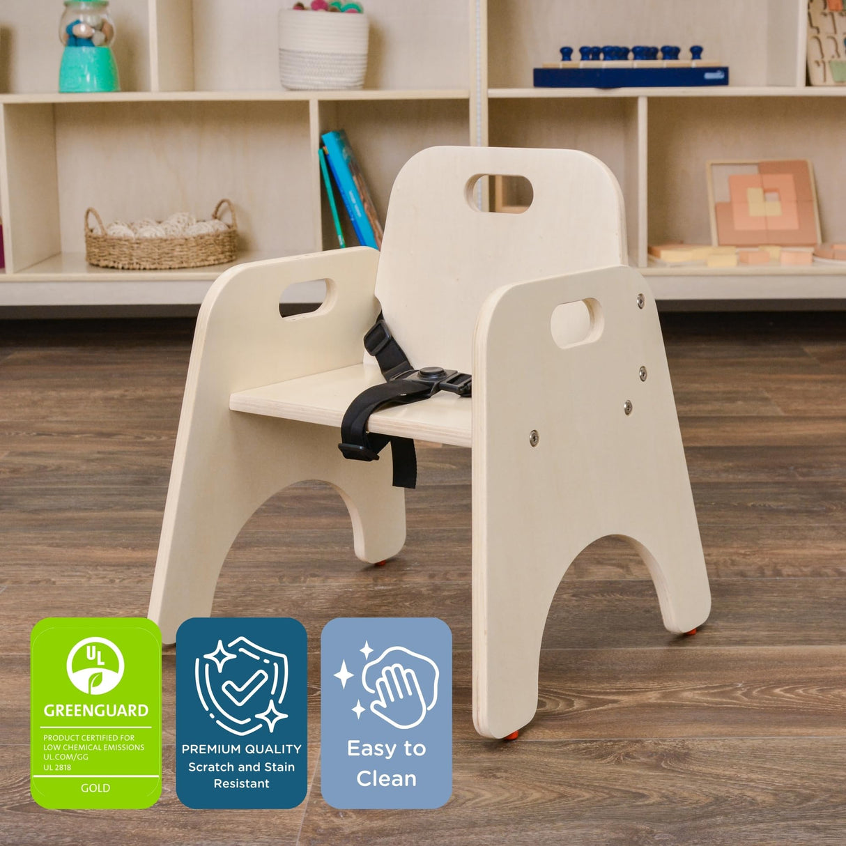 Children’s Factory Toddler Chair with Strap, Baby Activity Seat, Toddler Feeding Chair, 9" H Seat Children's Factory