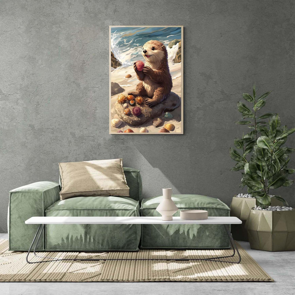 Ginfonr DIY 5D Diamond Art Kits for Adults, Animal Diamond Painting for Adults, Diamond Art Sea Otter Full Drill, Diamond Art Kits Embroidery Rhinestone Craft for Home Wall Decor 12 * 16 Inch Ginfonr