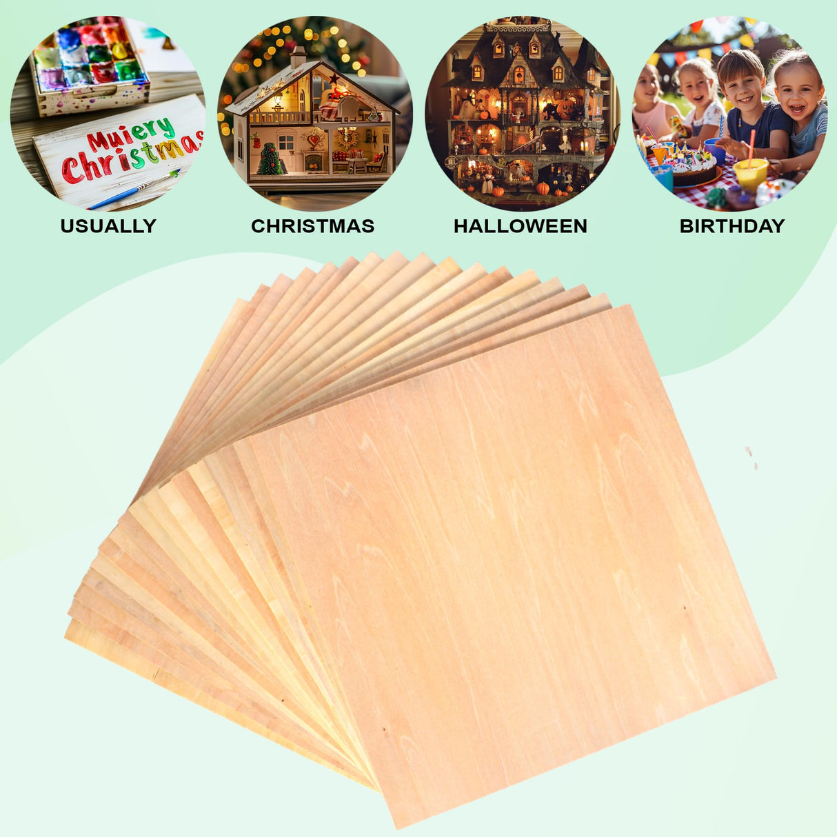 30 Pack 12"x12"x1/8" Basswood Sheets for Crafts,3mm Craft Wood Plywood,Unfinished Wood,for DIY Ornaments and Model Engraving,Wood for Laser Cutting,Architectural Models,Drawing,Wood Burning QSJQAMG