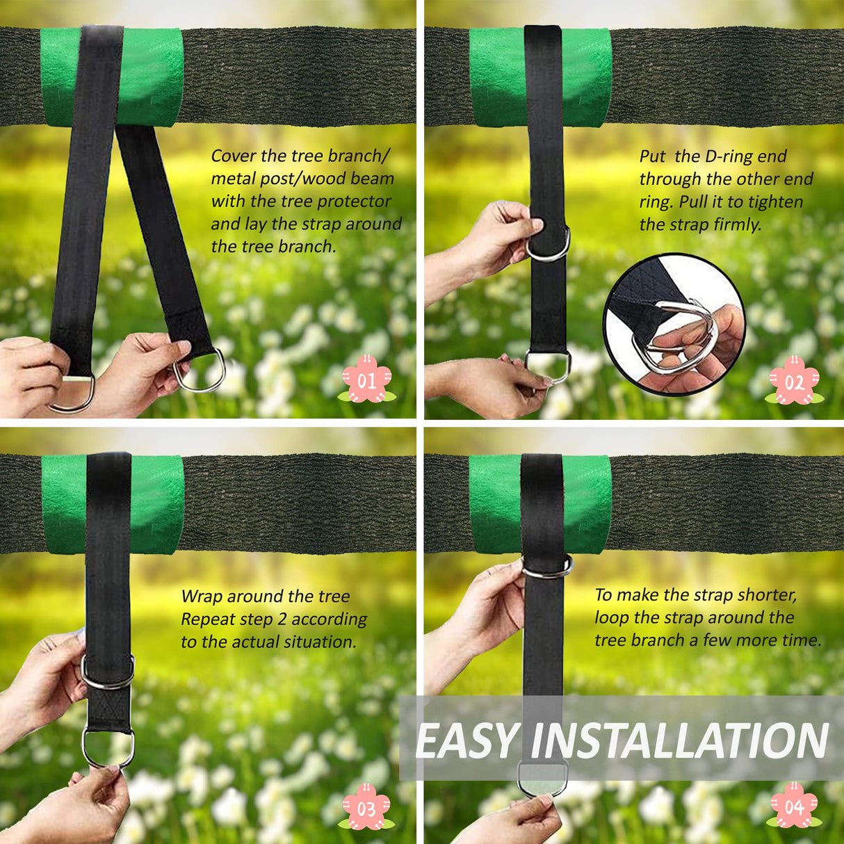 igolfluck Tree Swing Straps Hanging Kit 4FT/8FT/15FT/20FT/25FT, Extra Long Tree Swing Straps Holds 5500 lbs with Lock Carabiners & Tree Protectors, Safer for All Swing & Hammock (8FT) igolfluck