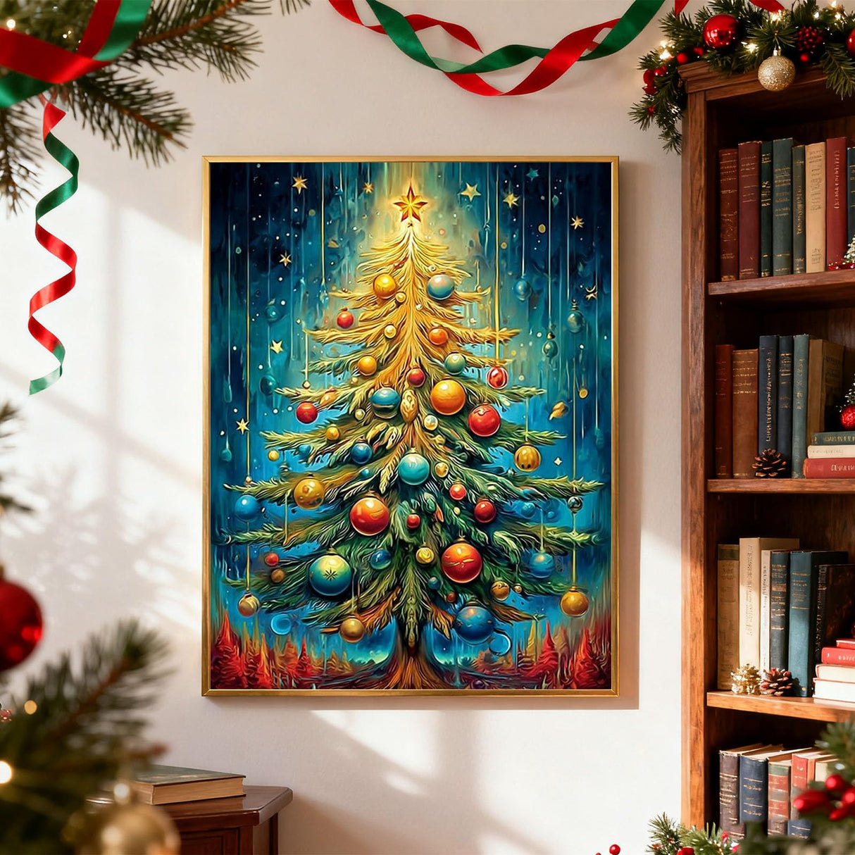 Christmas Paint by Numbers Kit for Adults - Christmas Tree Paint by Number Adult for Gift Home Wall Decor 16x20 Inch HITO