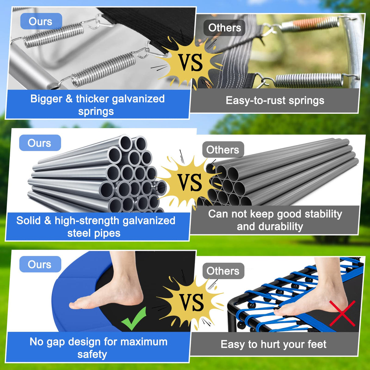 Giantex Trampoline, 12Ft ASTM Certified Approved Recreational Trampolines with Enclosure Net, Outdoor Large Trampoline for Adults Kids Giantex