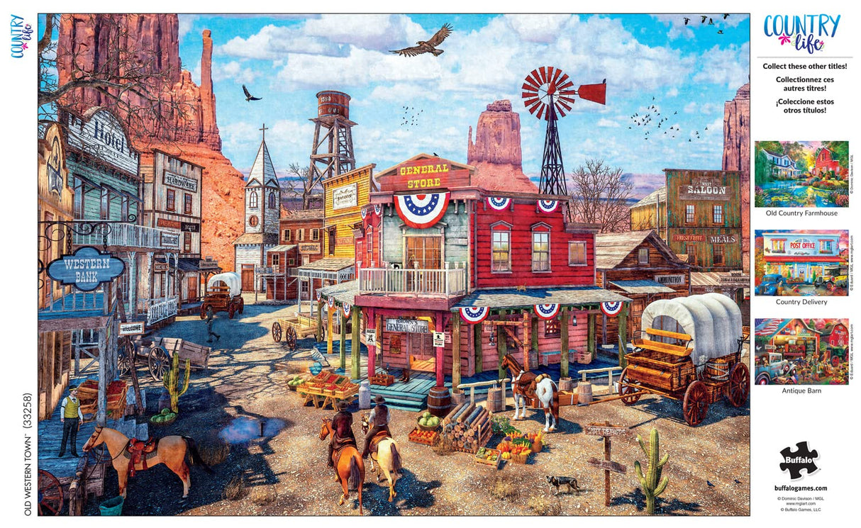 Buffalo Games - Dominic Davison - Old Western Town - 500 Piece Jigsaw Puzzle For Adults -Challenging Puzzle Perfect for Game Nights - Finished Puzzle Size is 21.25 x 15.00 Buffalo Games