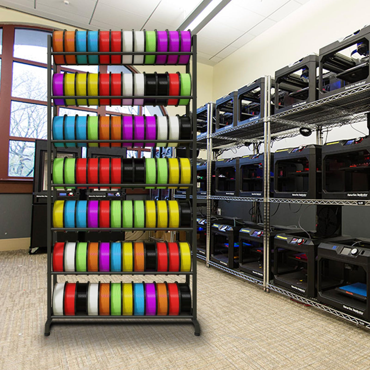 ARTINRACK 3D Printer Filament Rack, Heavy Duty Storage Shelves for 3d Printing Filaments, Large Capacity Filament Storage for 3D Printing Business (7 tier) ARTINRACK