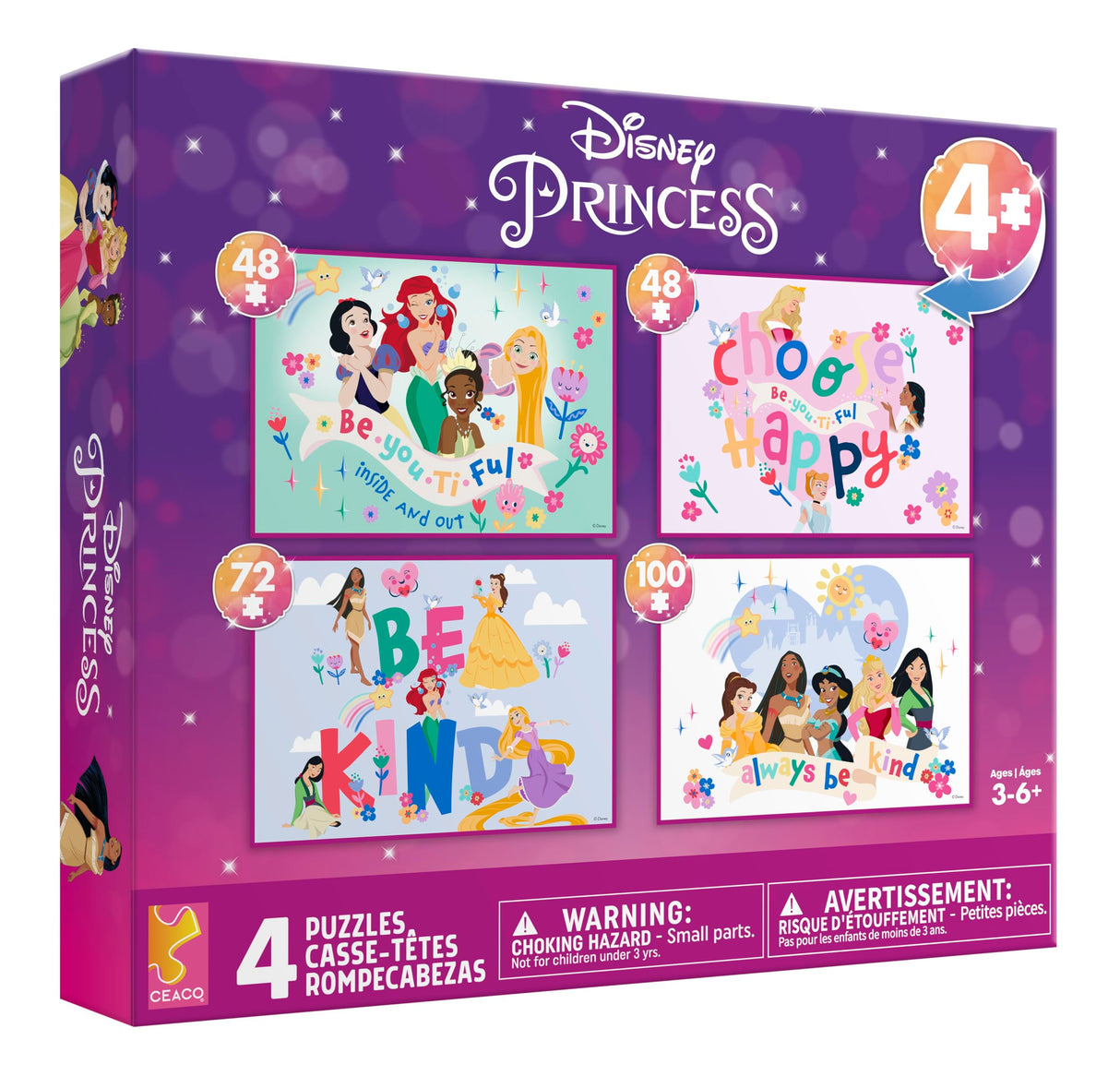 Buffalo Games - 4 X 1 Kids Multipack - Disney Princess Kids Licensed Multipack - Multi Piece Jigsaw Puzzle for Adults -Challenging Puzzle Perfect for Game Nights Buffalo Games