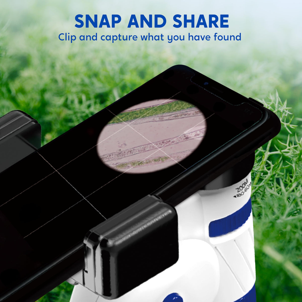 Klever Kits Microscope Explorer Set for Kids, 2 in 1 Science Experiment Toy with Portable Microscope and 12 Specimen Slides, 60X-180X, Educational Toys for Kids Aged 5+ Klever Kits