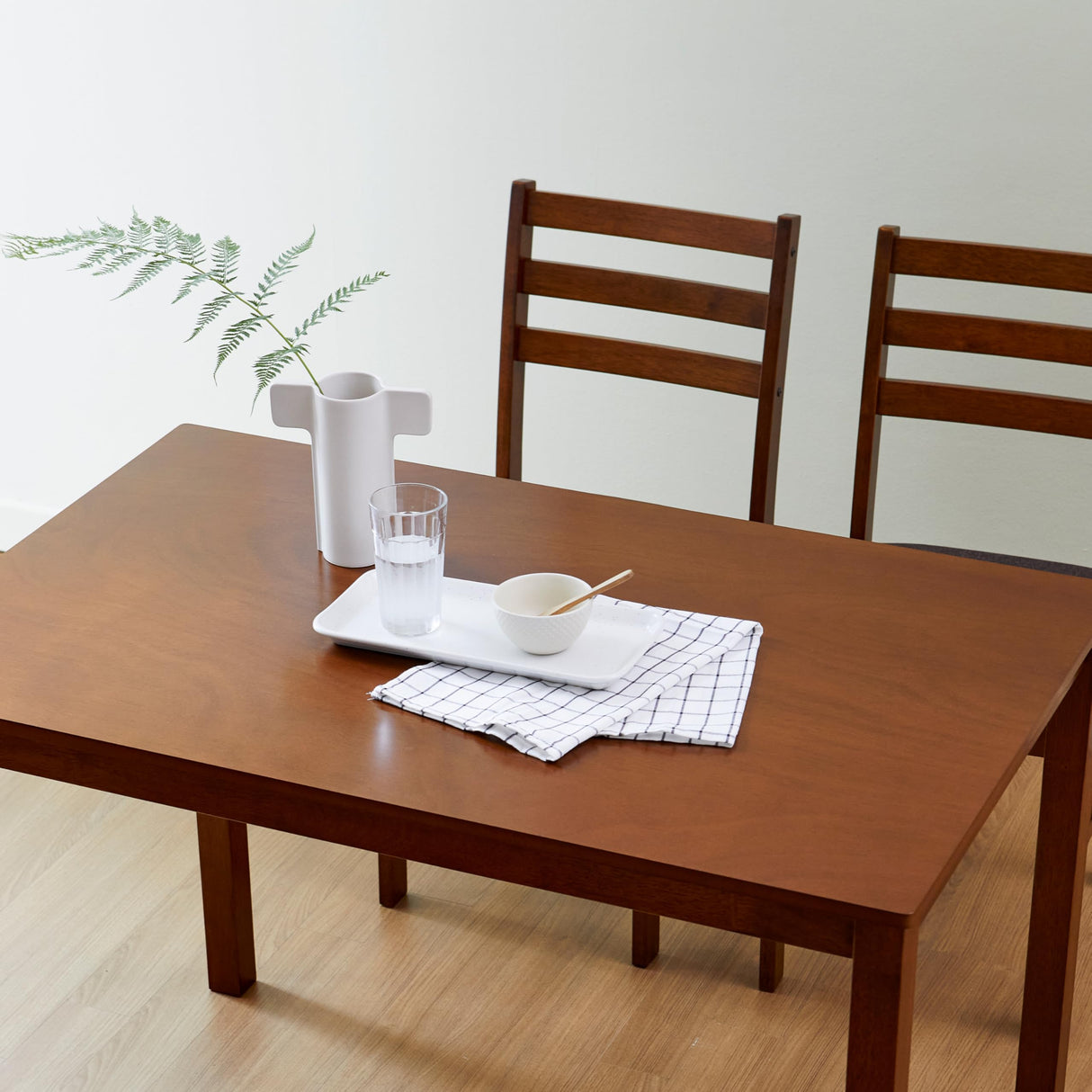 Livinia Seattle 5-Piece Wooden Dining Table Set for 4, Modern Farmhouse Kitchen Dining Room Set with Solid Wood Ladder Back Chairs for Small Space (Antique) Livinia