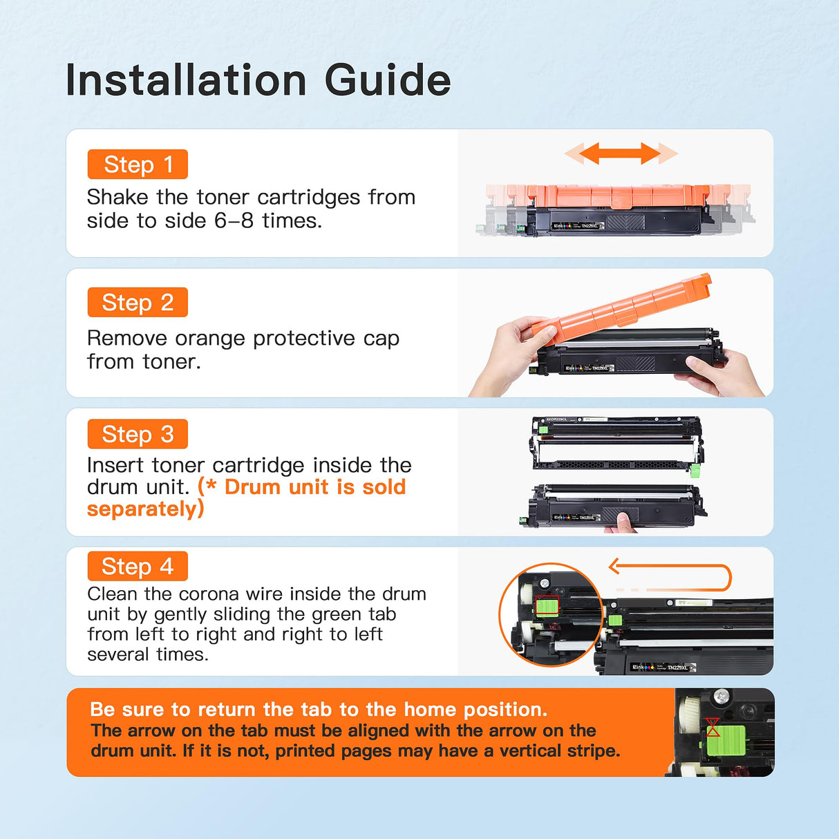 E-Z Ink Compatible TN229XL Toner Cartridges Replacement for Brother TN229XL TN-229XL TN229 XL to use with MFC-L3720CDW MFC-L3780CDW HL-L3220CDW HL-L3280CDW HL-L3300CDW Printer (TN229XLBK/C/M/Y-4 Pack) E-Z Ink