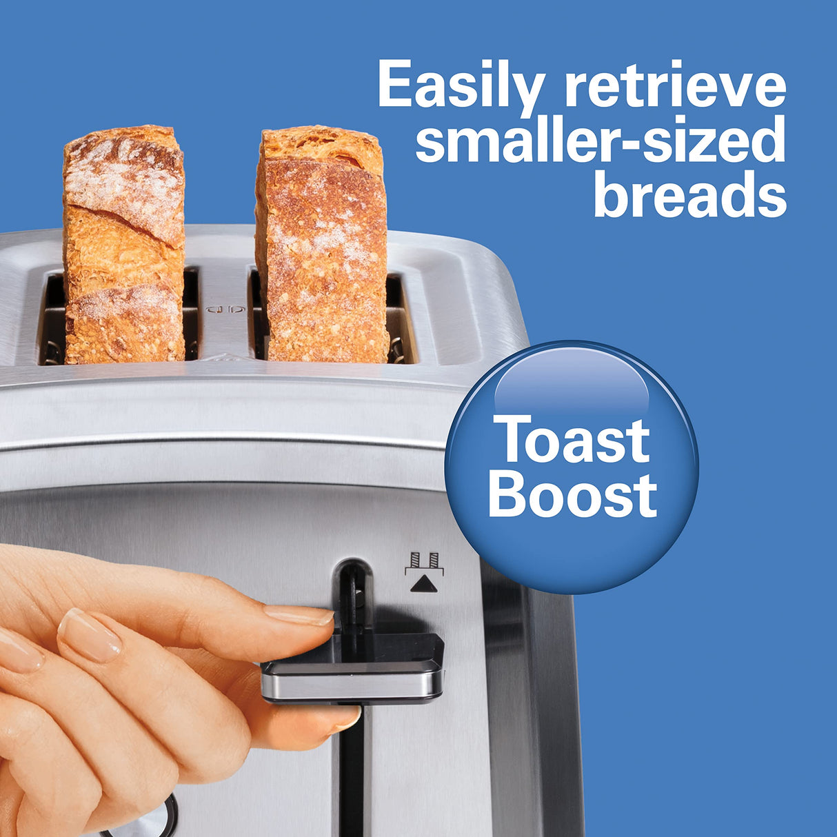 Hamilton Beach 2 Slice Toaster with Extra-Wide Slots, Bagel Setting, Toast Boost, Slide-Out Crumb Tray, Auto-Shutoff & Cancel Button, Defrost Function, Stainless Steel (22794) Hamilton Beach