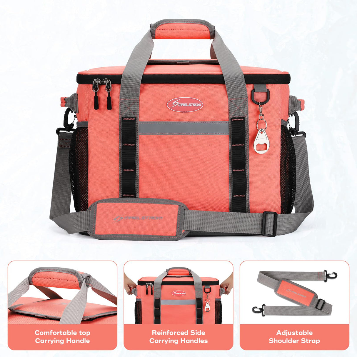 Maelstrom Collapsible Soft Sided Cooler - 55 Can Ice Chest, Leakproof Camping & Travel Cooler for Grocery Shopping & Beach Maelstrom