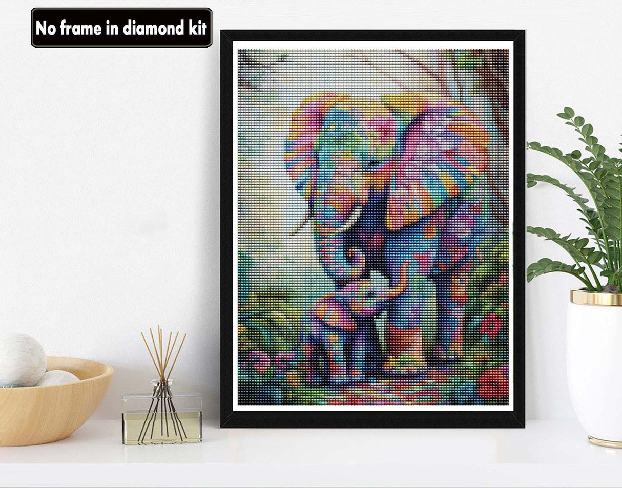 VAIIEYO 5D DIY Diamond Art Kits for Adults Elephant, Diamond Painting Animal, Paint by Numbers Full Drill Round Rhinestone Craft Canvas for Home Wall Decor Gift 12x16 inch-28 VAIIEYO
