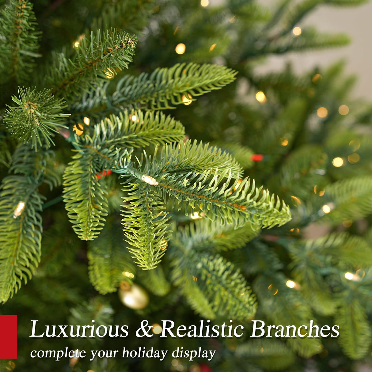 Hykolity 9 ft Prelit Artificial Christmas Tree with 5149 PE&PVC Branch Tips, 600 Warm White LED Lights, Easy Assembly with Metal Stand and Hinged Branches hykolity