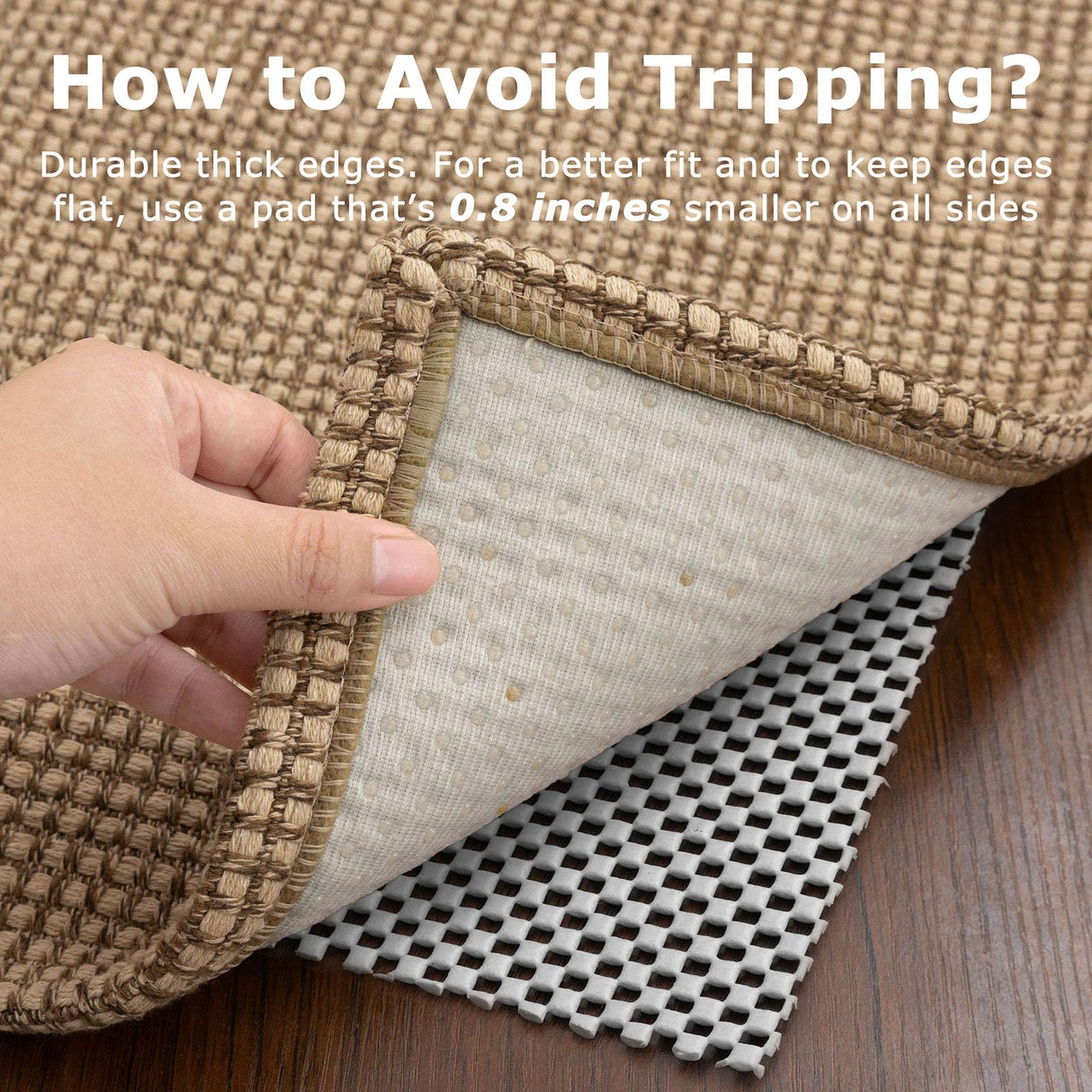 KOZYFLY Boho Rugs for Entryway 3x5 ft Washable Area Rug Non Slip Rubber Backed Entry Rug Woven Indoor Door Mat Cotton Kitchen Rugs Floor Carpet for Entryway, Foyer, Backdoor, Tan/Orange/Brown KOZYFLY