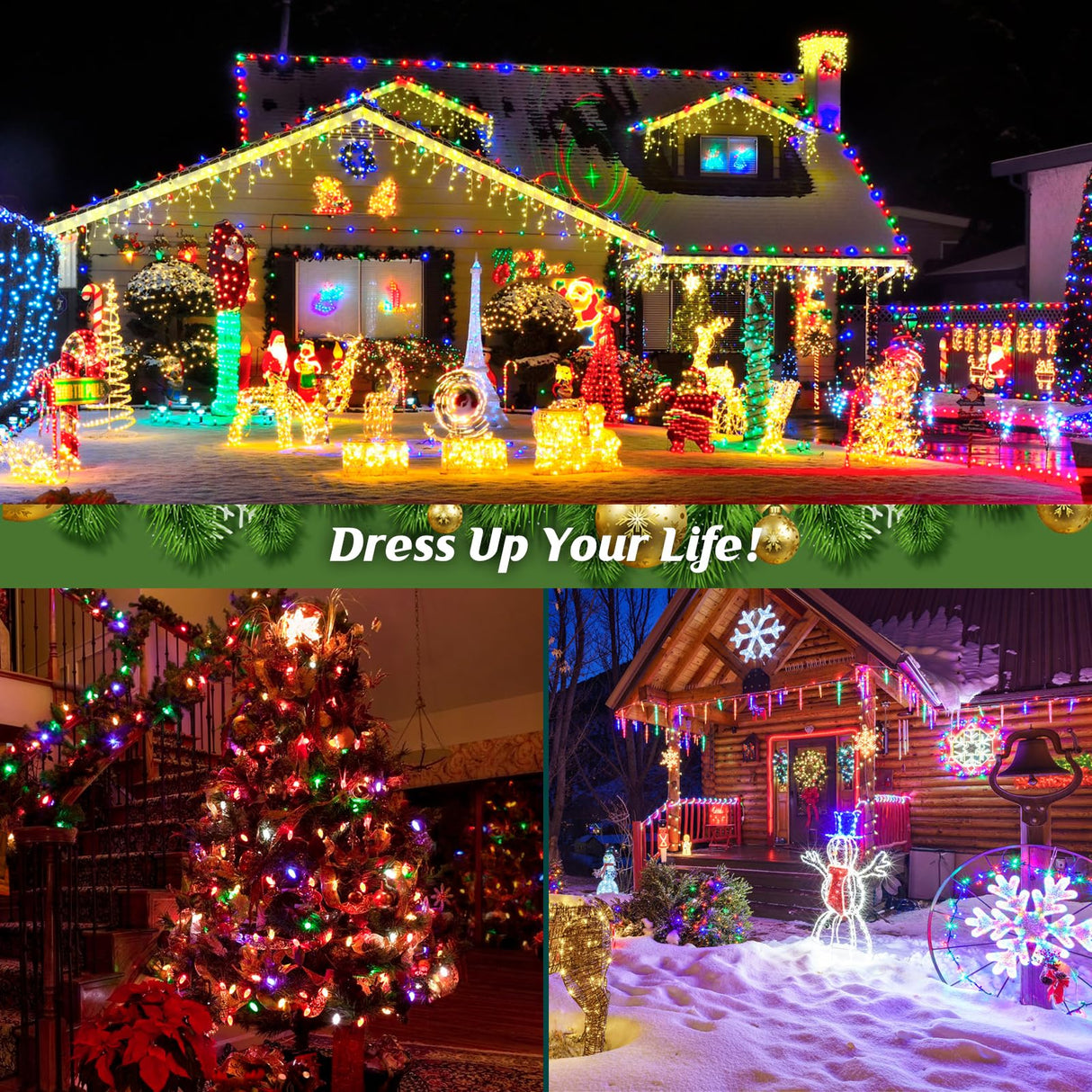 Brightever Commercial 500 FT C9 Christmas LED Lights String Outdoor, E17 Christmas Light Sockets Set Spool, C9 Sockets Patio String Lights C9 Strands - 12 Spacing Intermediate Base Green Wire Brightever