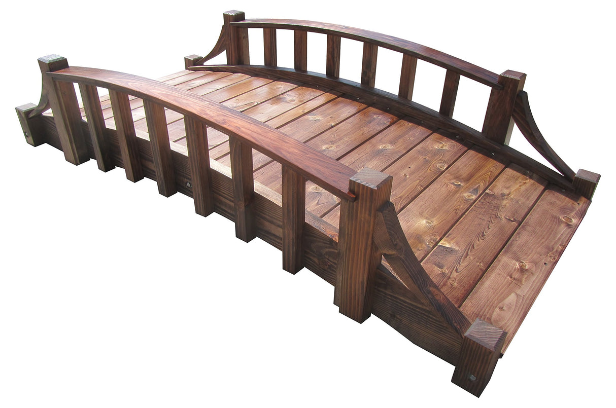 SamsGazebos Country Wood Garden Bridge, 6', Brown SamsGazebos