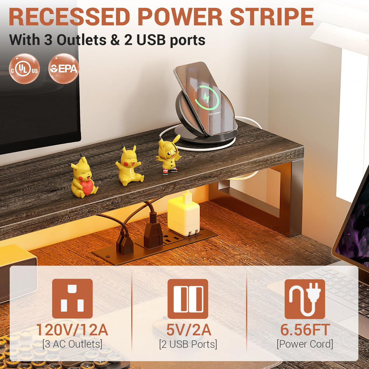 Aheaplus L Shaped Desk with File Drawer, 66" Reversible L Shaped Computer Desk with Power Outlet & LED Strip, Gaming Desk with Long Monitor Stand, Office Desk Corner Desk with Storage Shelf, Grey Oak Aheaplus