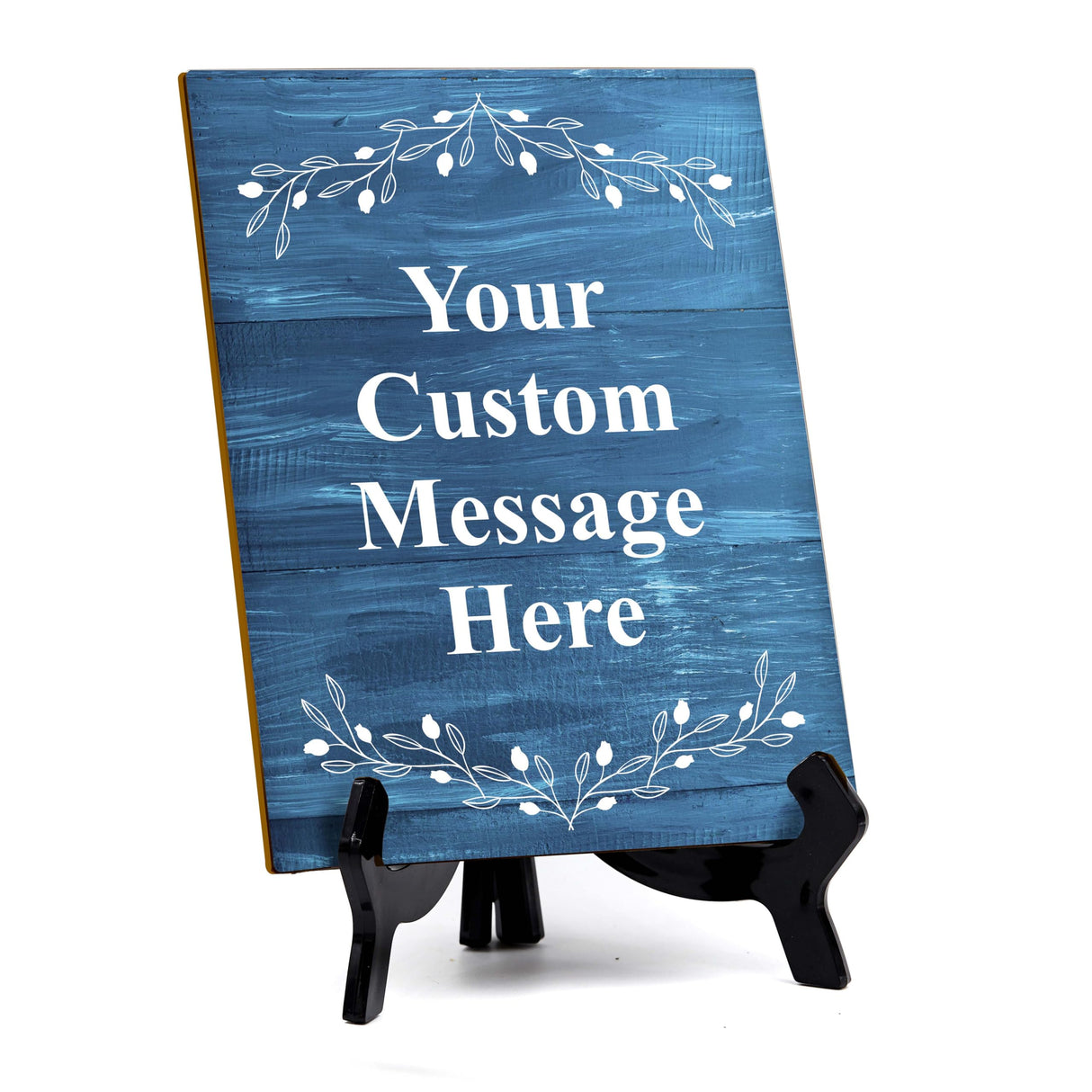 Signs ByLITA Custom Personalized Rectangle Table Sign (6" x 8") Floral Branches | Write Your Own Message | Design Your Sign Signs ByLITA