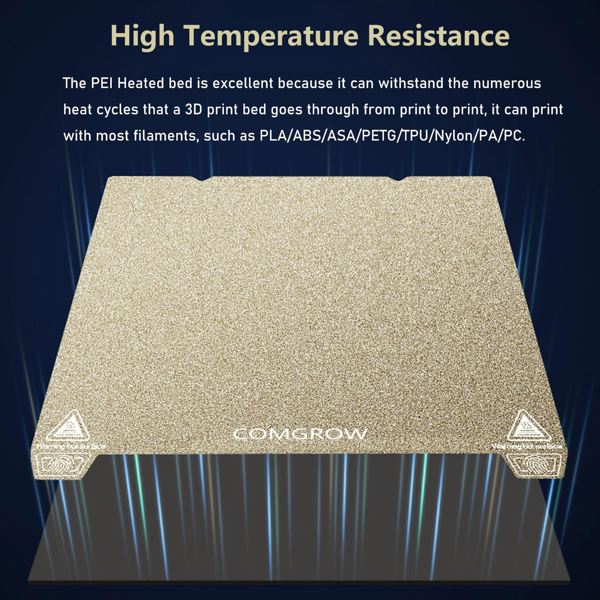 Ender 3 V3 KE PEI Spring Steel 235x235mm, Texture PEI Sheet Magnetic Flexible Heated Bed, Ender 3 V3 SE Build Plate for Creality K1C/K1/Ender 3 V3/Ender 3/Ender 3 Pro/Ender 3 V2/Ender 3 V2 Neo Comgrow