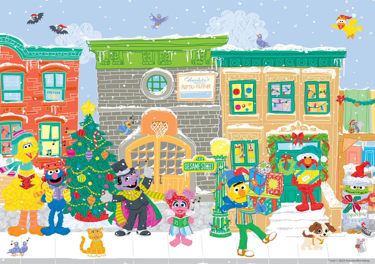 Buffalo Games - Sesame Street - Sesame Street - Carolers on Sesame Street - 300 Piece Jigsaw Puzzle for Adults -Challenging Puzzle Perfect for Game Nights Buffalo Games