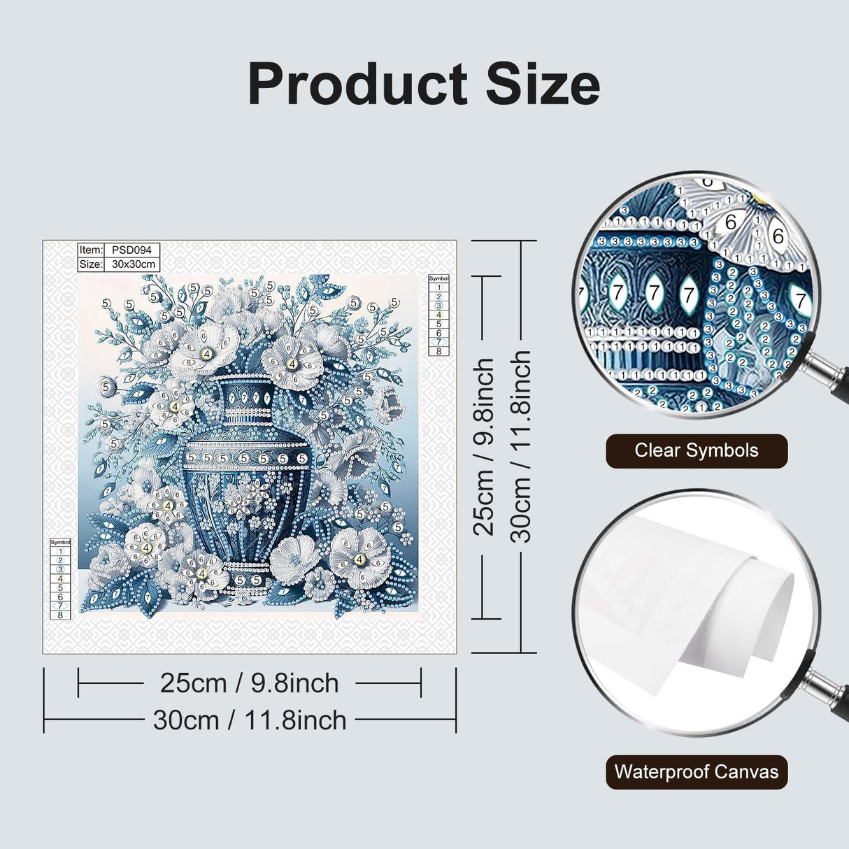 Stalente Diamond Painting Kits for Adults Flower, 5D Special Shape Diamond Art Kits for Beginners, Crystal Rhinestones Diamond Painting for Home Wall Decoration Gift 12×12inch, Vase Stalente