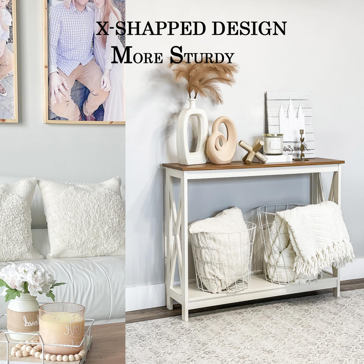 PHI VILLA Console Tables for Entryway - Narrow Sofa Tables for Living Room, Entryway Table PHI VILLA